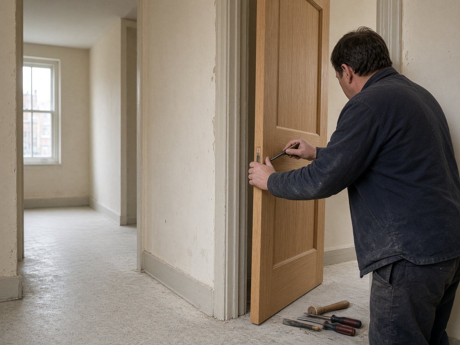 Fitting a door on site